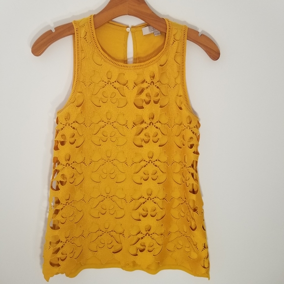 mustard yellow sleeveless top